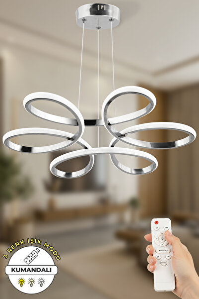 Capella Aydınlatma Salvio Kumandalı Krom 3 Renk Işık Özellikli Modern Kaplama...