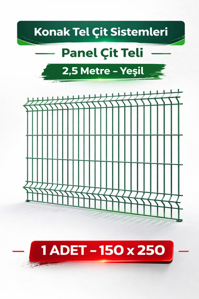 Konak Tel Çit Aksaray 1 Adet Bahçe Panel Çim Çiti Teli 150x250 cm 4.mm Tel Ka...