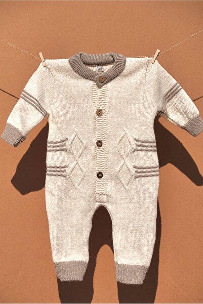 Bursa Trikomer Premium Kalite Triko Çizgi Desenli Bebek Tulum