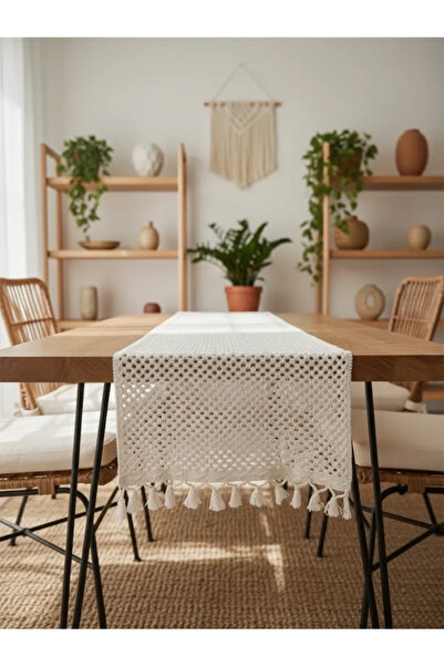 NDC HOME مفرش طاولة من الدانتيل المحبوك بتصميم خاص مقاس 45 × 150