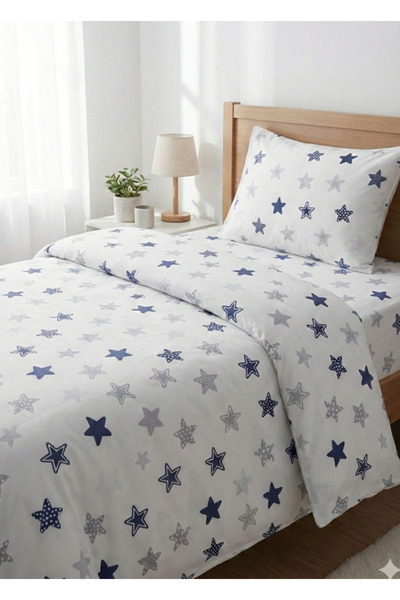 Alpateks Home طقم غطاء لحاف فردي بنمط نجمة رانفورس مصنوع من القطن 100% (مع شر...