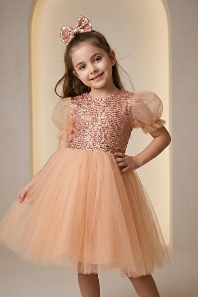 Mnk Baby&Kids Rochie Tutu pentru Fata Copii Maneca Balon Paiete Paiete M00751...