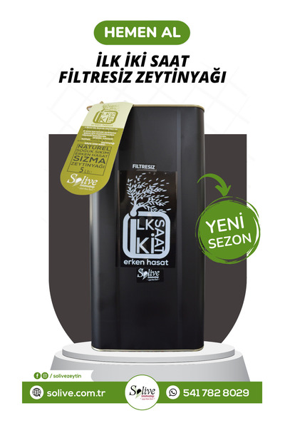 solive Ilk 2 Saat Soğuk Sıkım Erken Hasat Zeytinyağı 500ml Filtresiz Teneke