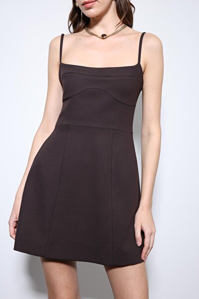 Antioch Kahve Askılı Elbise