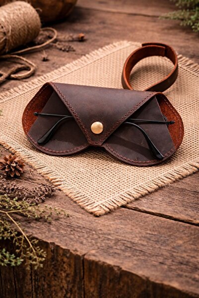 Hanging Genuine Leather Glasses Container