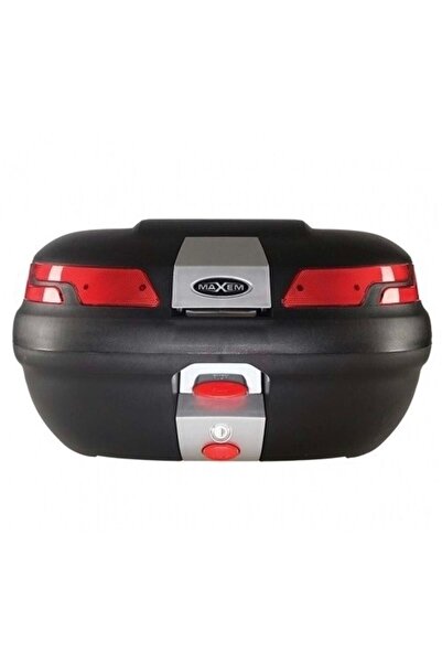 Maxem Sl-45 Motosiklet Arka Çanta Topcase Siyah Kırmızı Camlı Full