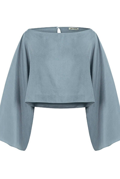 Nocturne SERAP ESER - NOCTURNE MAVİ KAYIK YAKA BLUZ