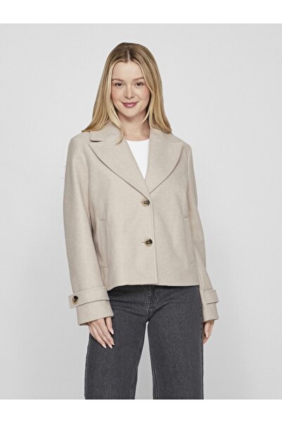 VILA Jacke Geknöpfte V-Ausschnitt