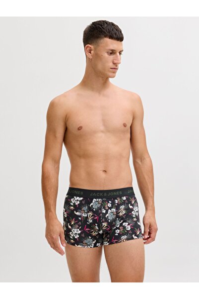 Jack & Jones Herren-Boxershorts mit Blumenmuster in Schwarz – 3er-Pack, Mikro...