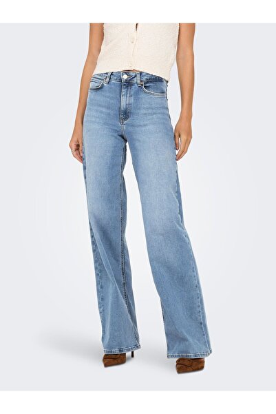 ONLY Jeans mit weitem Bein ONLMADISON Hohe Taille Weiter Beinschnitt Jeans