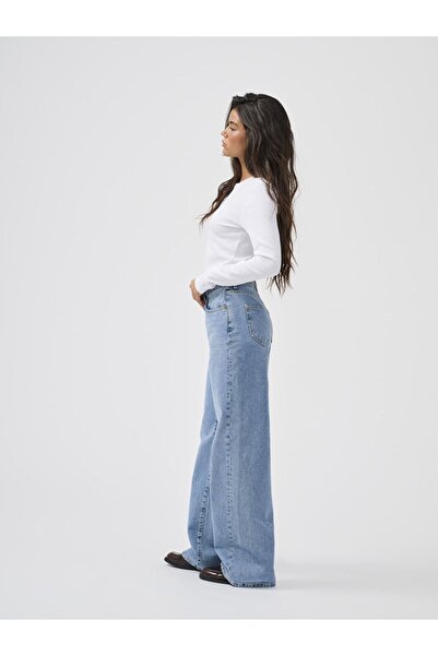ONLY Jeans mit weitem Bein ONLHOPE Hohe Taille Weiter Beinschnitt Jeans