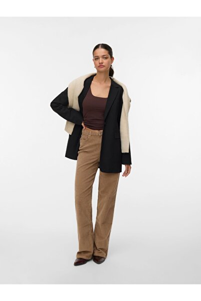 Vero Moda Pantaloni din corduroy cu croială largă, talie înaltă, VMTESSA
