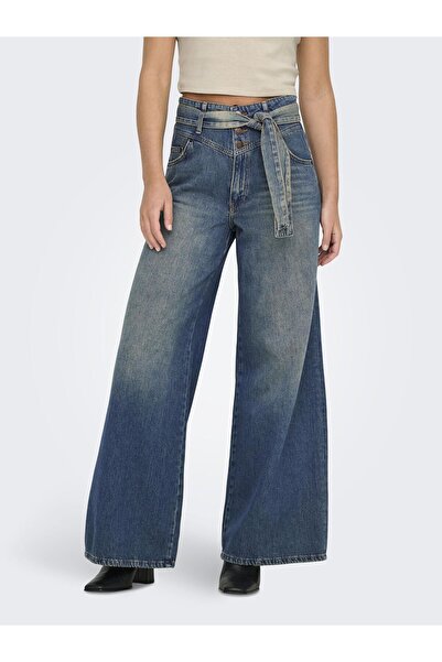 ONLY Jeans mit weitem Bein ONLJOELLE Hohe Taille Weiter Beinschnitt Jeans