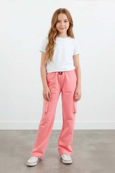 Fulla Moda Κοριτσίστικο αθλητικό παντελόνι Cargo Pocket με ελαστική μέση