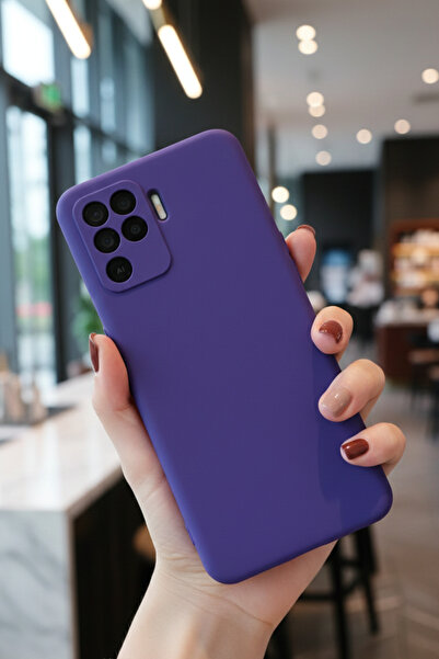 Hatreds Oppo Reno 5 Lite Uyumlu İçi Kadife Mat Renkli Kamera Korumalı Kılıf -...