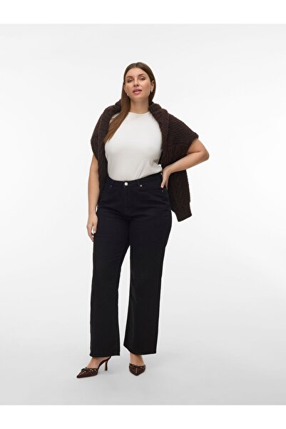 Veromoda Curve Weit geschnitten VMCTESSA Hohe Taille Weiter Beinschnitt Jeans