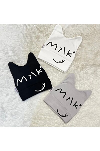 anne dokunuşu gibi KUZUM BEBE Siyah Beyaz Gri 3’'lü Milk Figürlü Kız Erkek Be...