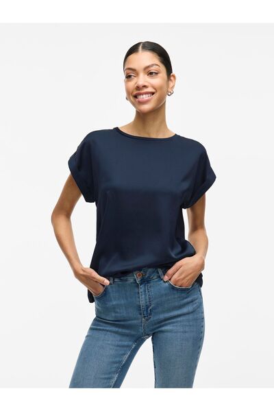 VILA Oberteil mit kurzen Ärmeln VIELLETTE