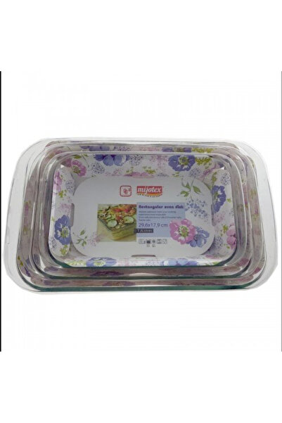 OEM Set 3 Vase Rectangulare din Sticlă Termorezistentă MIJOTEX – Gătit și Ser...