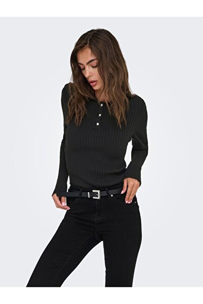 ONLY Onlelisa L/S Rib Polo Ex Knt Damen-Sweatshirt 15355354