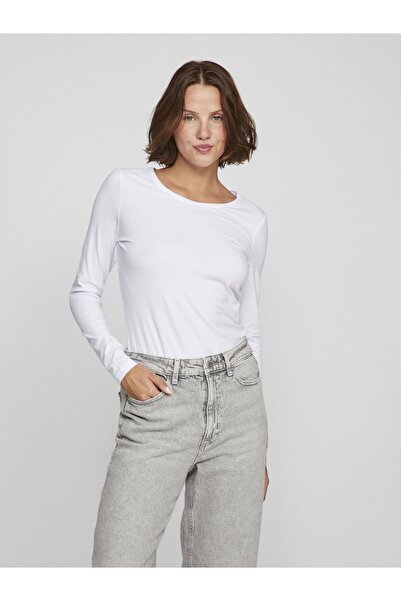 VILA Oberteil mit langen Ärmeln VINORA Rundhals