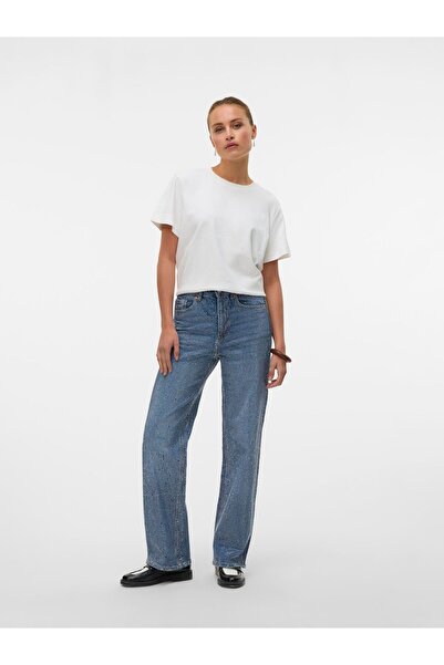 Vero Moda Weit geschnitten VMTESSA Hohe Taille Weiter Beinschnitt Jeans