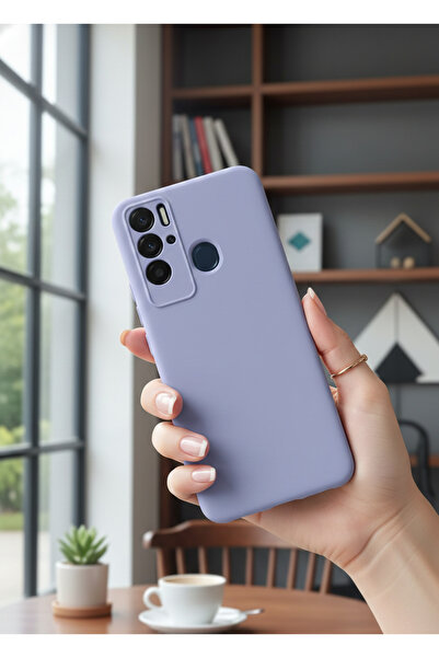 Hatreds Tecno Pova Neo Uyumlu İçi Kadife Mat Renkli Kamera Korumalı Kılıf - Lila