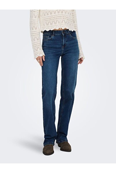 ONLY Straight-Fit-Jeans ONLBLUSH Mittlere Taille Gerade geschnittene Jeans