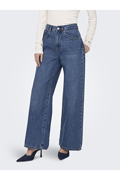 ONLY Jeans mit weitem Bein ONLHOPE Hohe Taille Weiter Beinschnitt Jeans