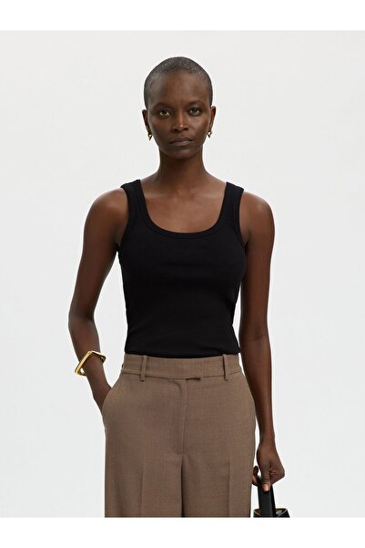 Selected Femme Tank top Ribbed Cotton