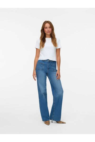 Vero Moda Weit geschnitten VMTESSA Hohe Taille Weiter Beinschnitt Jeans