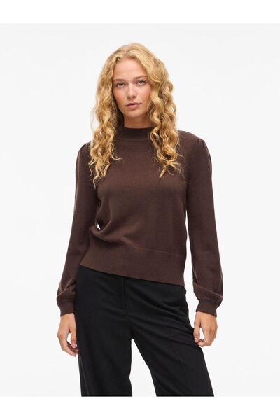 VILA Strickpullover Stehkragen