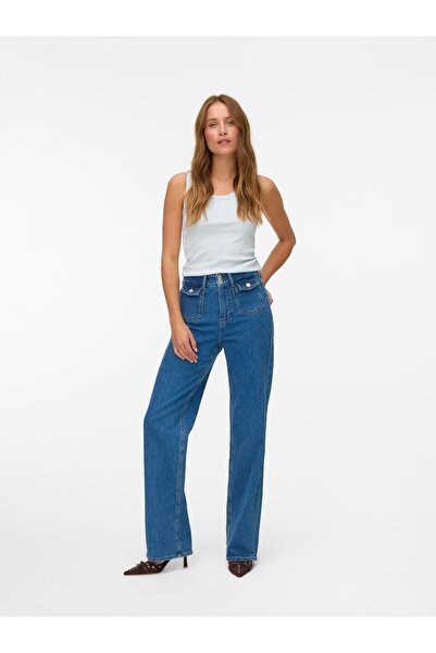 Vero Moda Weit geschnitten VMTESSA Hohe Taille Weite Passform - kurz geschnit...