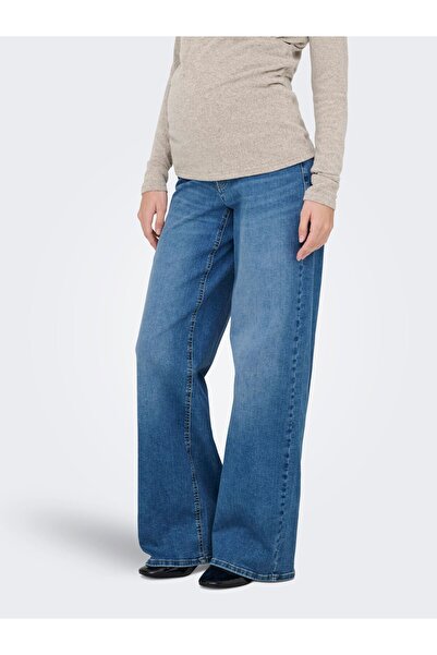 ONLY MATERNITY Jeans mit weitem Bein OLMMADISON Weiter Beinschnitt Jeans