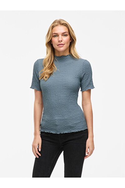 VILA Oberteil mit kurzen Ärmeln VIMALMEN Stehkragen