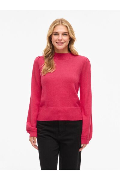 VILA Strickpullover Stehkragen