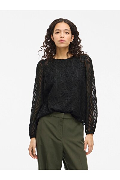 VILA Oberteil mit langen Ärmeln VIMIKA Rundhals