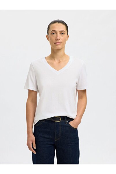 Selected Femme T-Shirt Klassisches V-neck