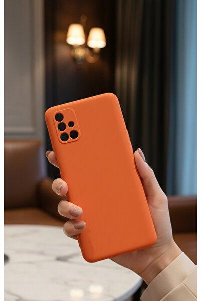Hatreds Galaxy M31S Uyumlu İçi Kadife Mat Renkli Kamera Korumalı Kılıf - Turuncu