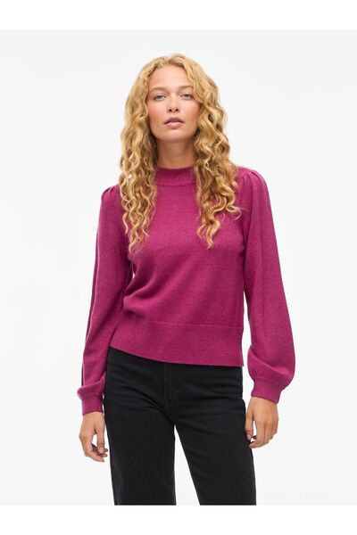 VILA Strickpullover Stehkragen