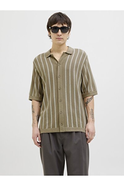 Jack & Jones Pletené polo tričko s proužky