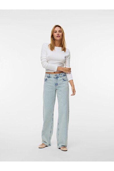 Vero Moda Weit geschnitten VMRANCY Mid Rise Weiter Beinschnitt Jeans