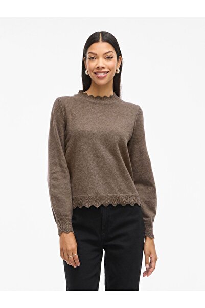 VILA Strickpullover VINIKOLINA Stehkragen