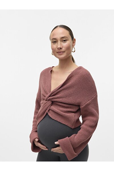 Mama Licious Gestricktes Oberteil Normal geschnitten V-Ausschnitt Tief angese...