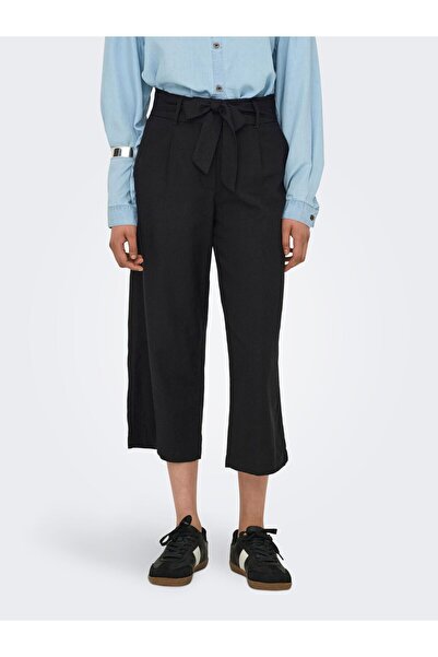 ONLY Hose mit weitem Beinschnitt ONLCARO Verkürzt Leinen Hose mit weitem Bein...