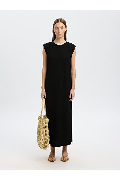 Selected Femme Maxikleid Ärmelloses Baumwoll