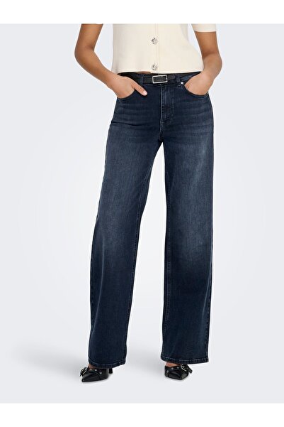 ONLY Jeans mit weitem Bein ONLMADISON Hohe Taille Weiter Beinschnitt Jeans