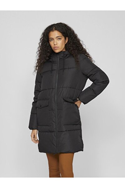 VILA Puffermantel mit Kapuze