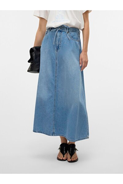 Vero Moda Jeansrock VMHILLA Mittlere Taille Midirock