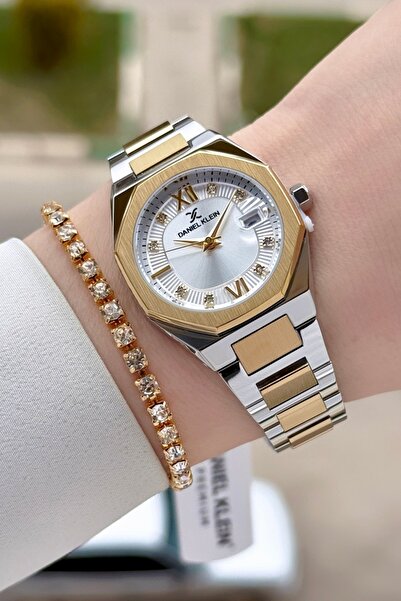 Daniel Klein Gold Silver Color Gift Packaged 30 mm Women's Wristwatch and Bra...